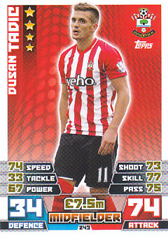 Dusan Tadic Southampton 2014/15 Topps Match Attax #243